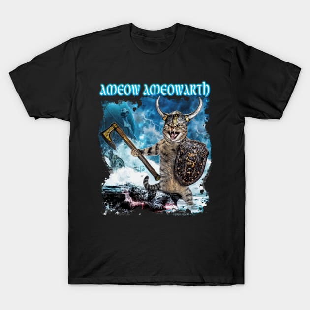 Ameow Ameowarth ))(( Metal Cats Tribute T-Shirt by darklordpug